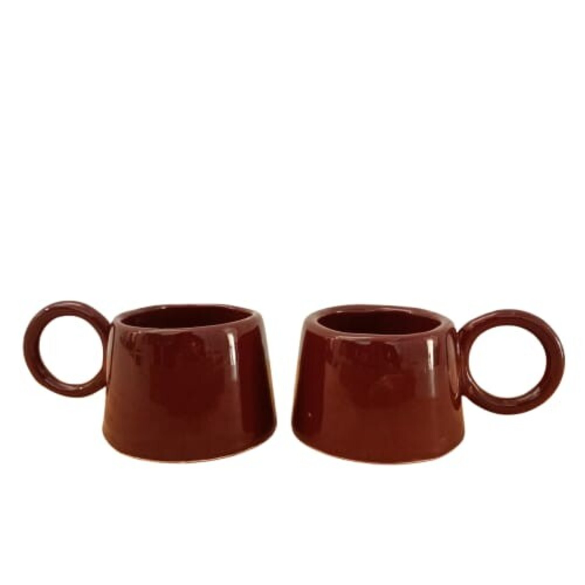 set de tazas esmalte chocolate - 1